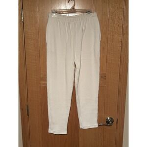 Vintage Y2K Petite Sophisticate White Ribbed Cotton High Rise Balloon Jogger